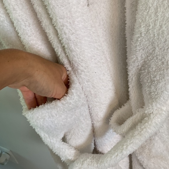 Pottery Barn Teddy Or Sherpa‎ Robe plush size L white cozy soft - Picture 7 of 11